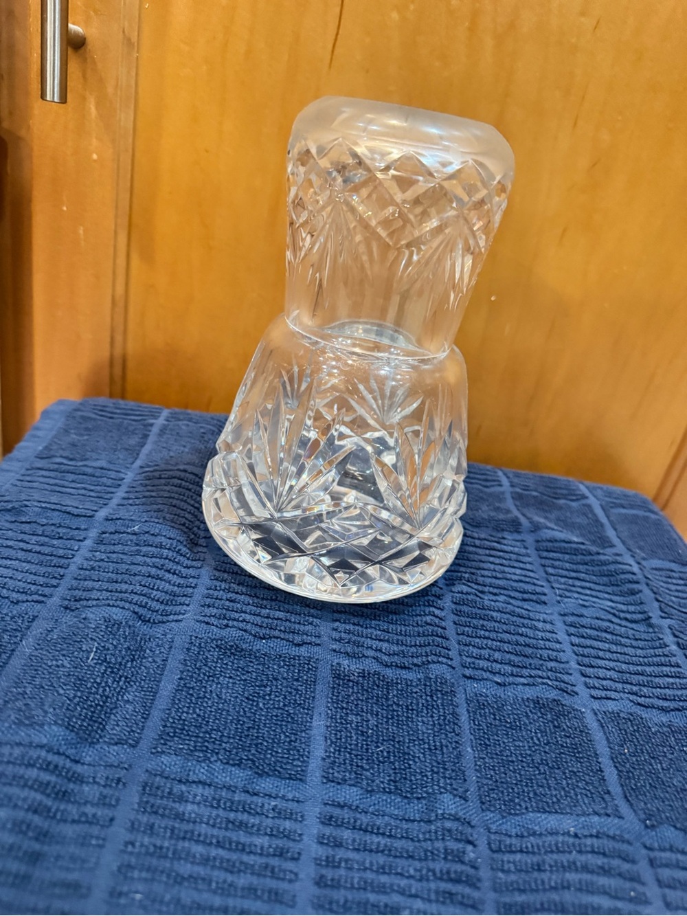 Cut-Glass Decorative Vase in Clear Crystal Finish